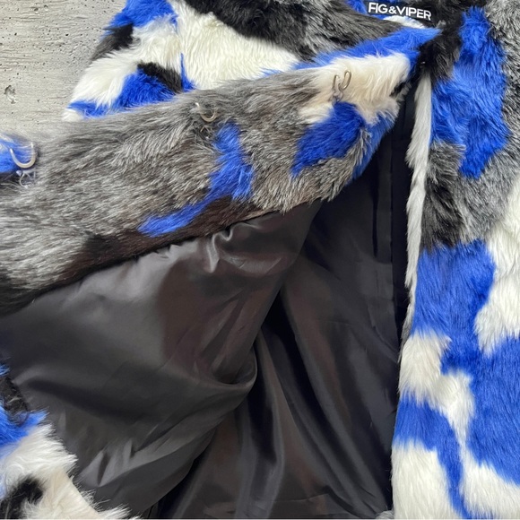 Harajuku Fig & Viper Blue Fur Jacket - Picture 5 of 10